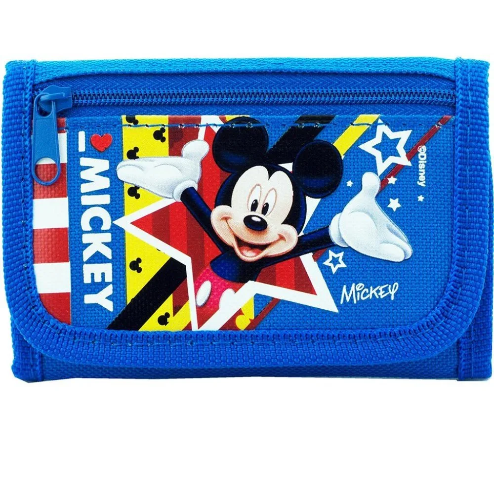 DISNEY MICKEY MOUSE - Blue Trifold Wallet - 1 WALLET, 4.75